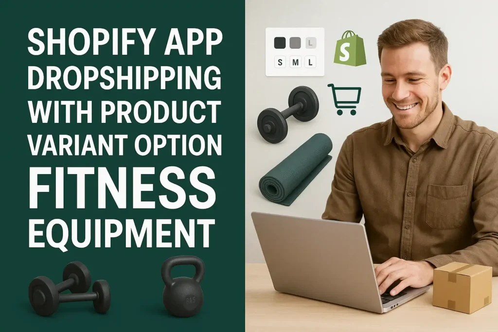 Shopify App Dropshipping with Product Variant Option Fitness Equipment