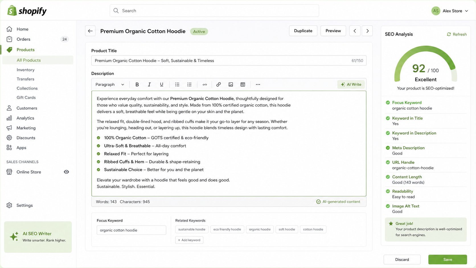 Write SEO-Optimized Shopify Product Descriptions